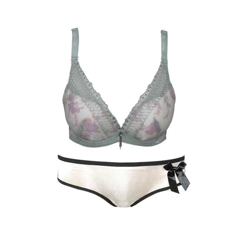 EELIC PDW-581030 HIJAU-PUTIH 1 SET Pakaian Dalam Wanita BRA 5810 + Celana Dalam Wanita 9930 Pakaian Dalam set yang nyaman dipakai berbahan lembut sangat cocok untuk remaja Maupun Wanita Dewasa
