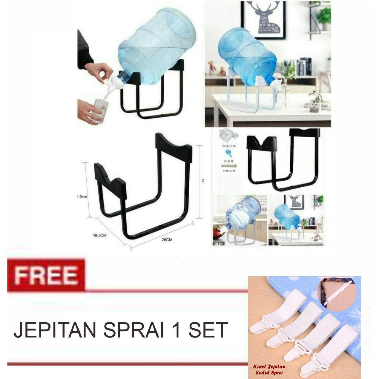 Lanjarjaya Rak Galon Tatakan Galon + Kran Air Galon / Dispenser Air Galon / Dispenser Minuman / Tatakan Aqua / Rak Besi Warna Random+jepitan sprai