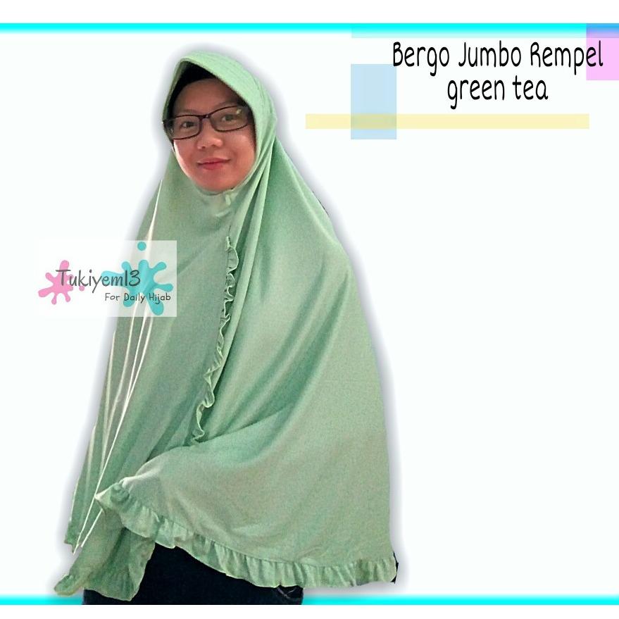 Promo Jilbab Kerudung Hijab Khimar Syar'i Bergo Jumbo Besar Syari Rempel - tukiyem13