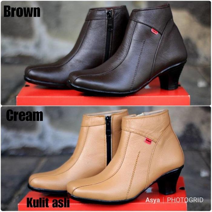 SEPATU FORMAL WANITA KICKERS PANTOFEL RESLETING HIGH KULIT ASLI