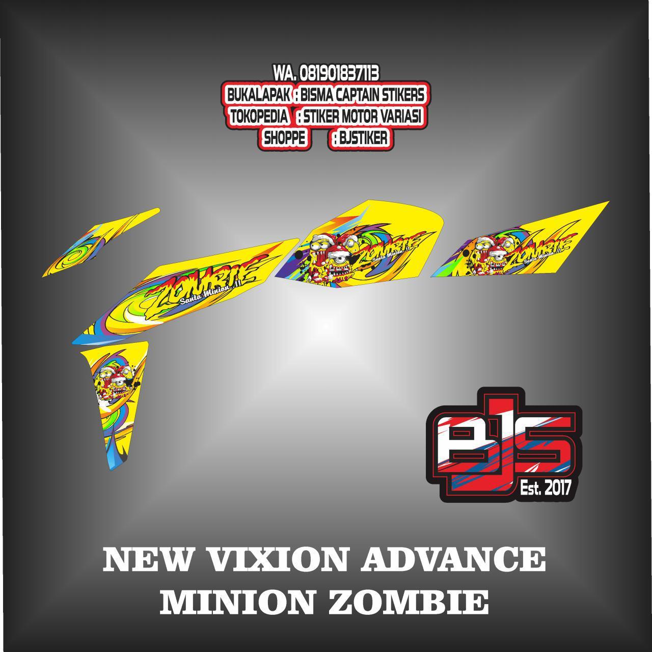 Detail Gambar stiker striping list motor new vixion advance zombie versi 1 Terbaru