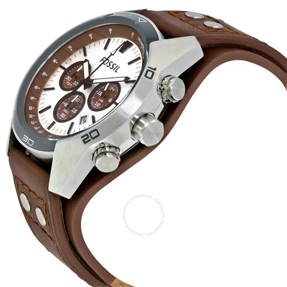 Fossil CH2565 Coachman Chronograph White Dial Brown Leather Strap Januari 2019 - 2 Fossil CH2565 Coachman Chronograph White Dial Brown Leather Strap - 2