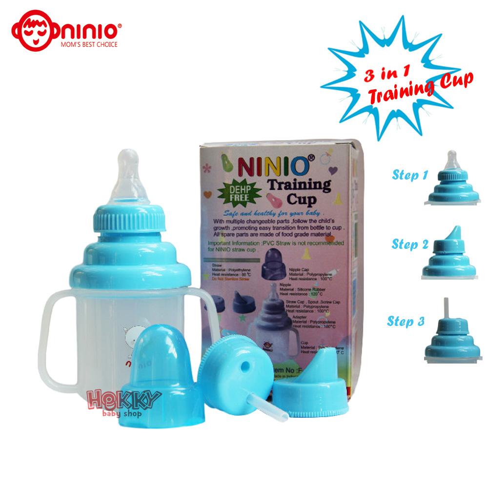 Ninio Training Cup 3 in 1 / Botol Susu Bayi Step 1-2-3 / Gelas Training / Gelas Minum Anak / Straw Up Cup / Spout Cup