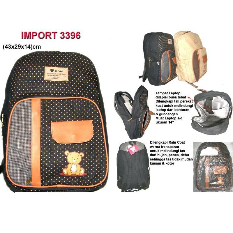 Tas Ransel Cewek Cowok Pria Wanita Bisa Untuk Laptop Import 3396