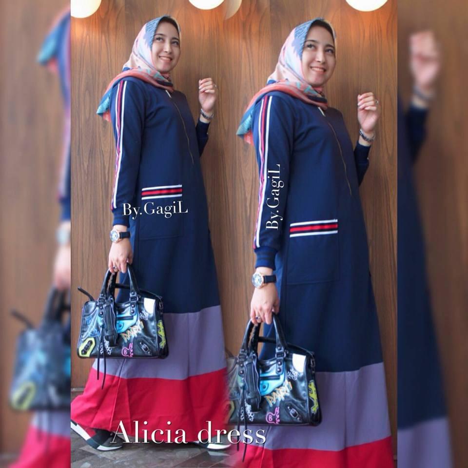 Cek Harga Baru Baju Muslim Original Gamis Alicia Dress Baju Panjang
