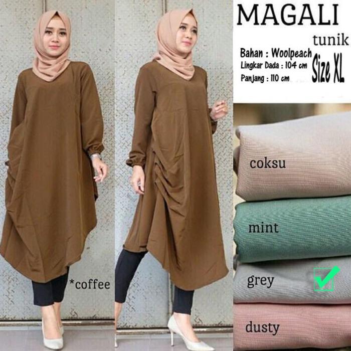 Baju Atasan Wanita Magali Tunik Blouse Baju Muslim Blus Muslim