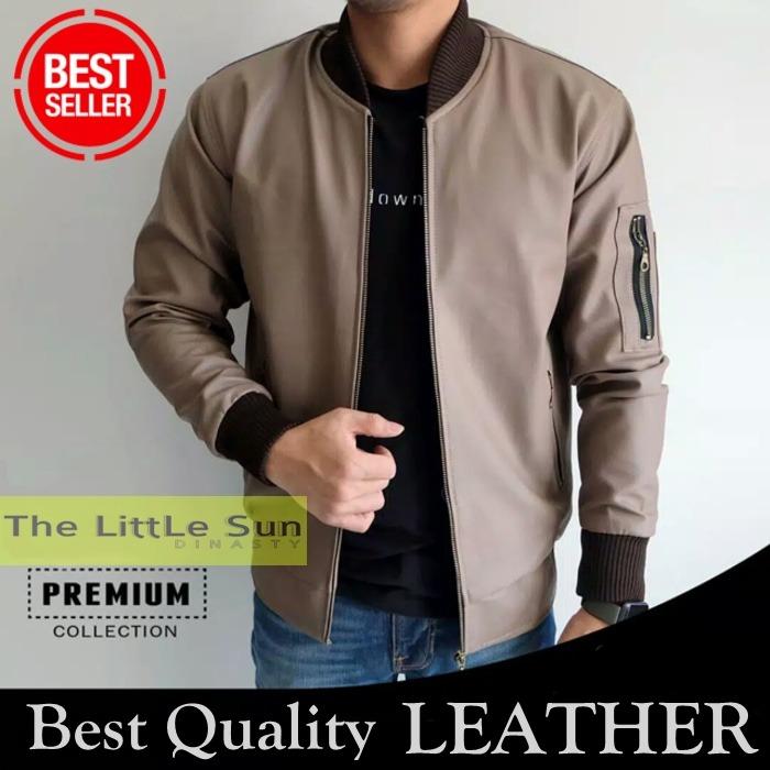Jaket Bomber Pria Semi Kulit