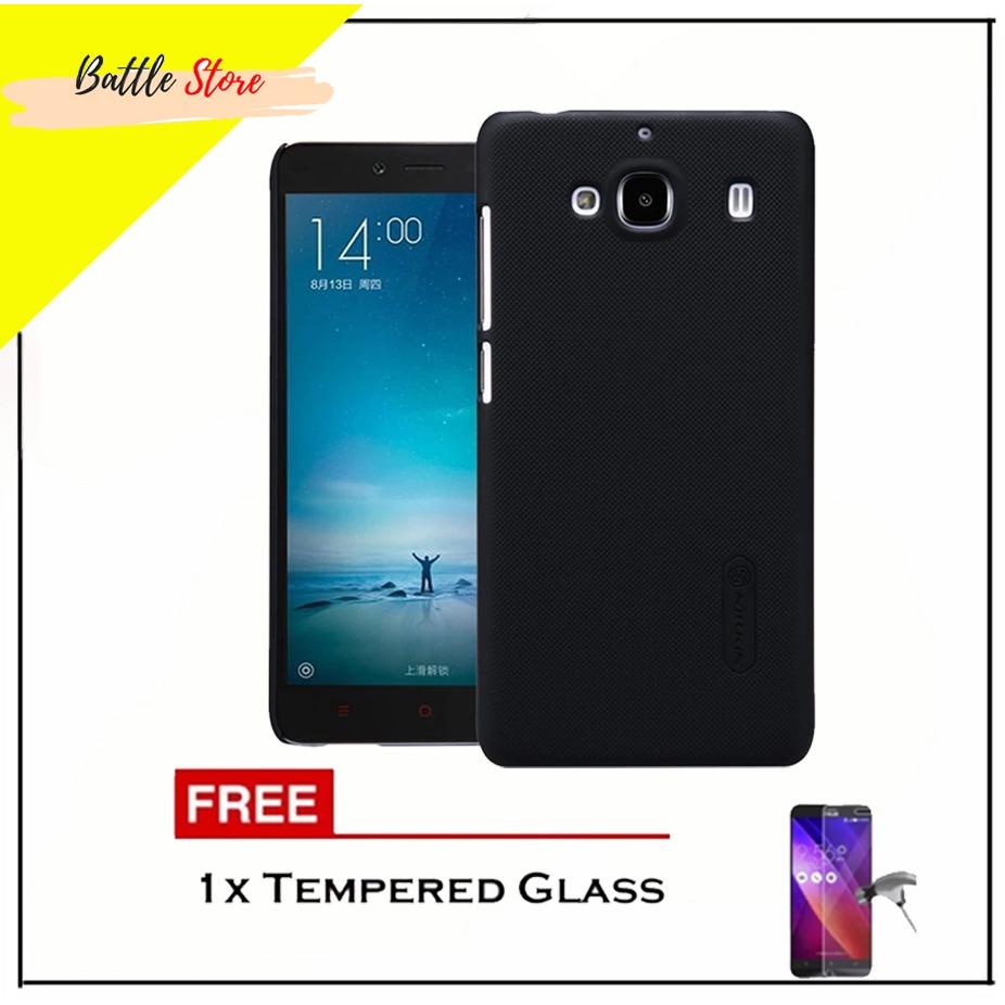 Nillkin super frosted shield case Xiaomi Redmi 2 & Redmi 2 Prime + Free Tempered Glass - Black