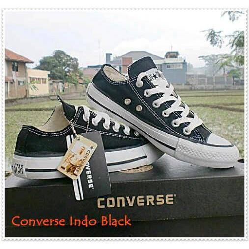 Paling Murah Sepatu Sekolah Converse Hitam Putih 24-45 Size + Box - Hfgaph
