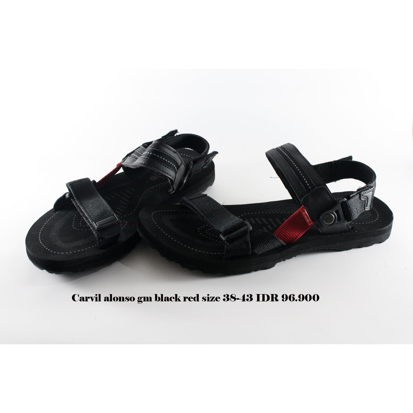 carvil alonso sepatu sandal gunung pria hitam merah