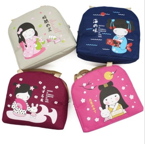 Handbag Lunch Bag Multipurpose For Travel Shopping Camping Office School Outdoor Picnic Travel Traveling Bag Character Bag Gadis Jepang Abu-abu Januari 2019 - 2 Handbag Lunch Bag Multipurpose For Travel Shopping Camping Office School Outdoor Picnic Travel Traveling Bag Character Bag Gadis Jepang Abu-abu - 2