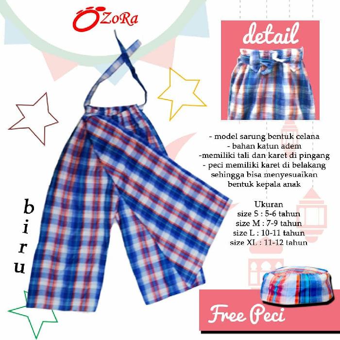 SARUNG ANAK INSTAN CELANA KARAKTER ATLAS ORANGE RABBANI FREE PECI
