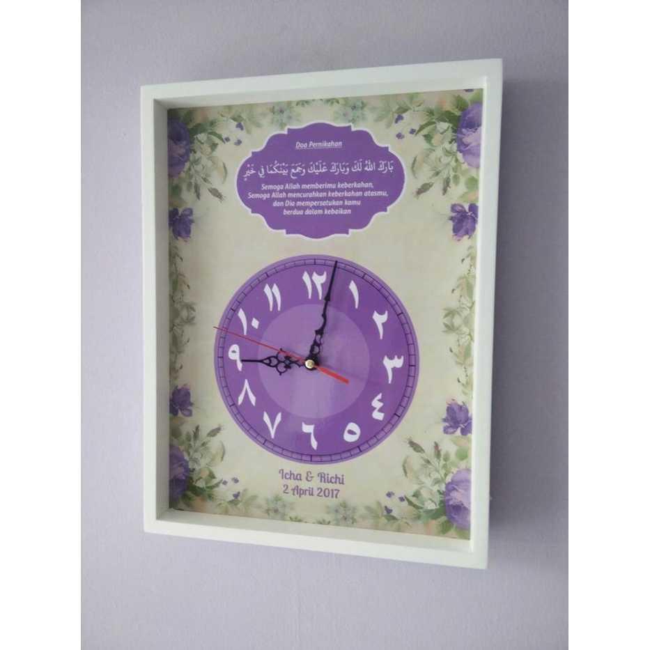 Hiasan Jam Dinding Custom Kaligrafi Pernikahan Murah Cantik dan Elegant