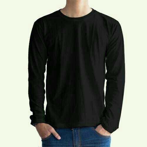 T-Shirt Unisex / Kaos Polos Lengan panjang Combed 30s Hitam