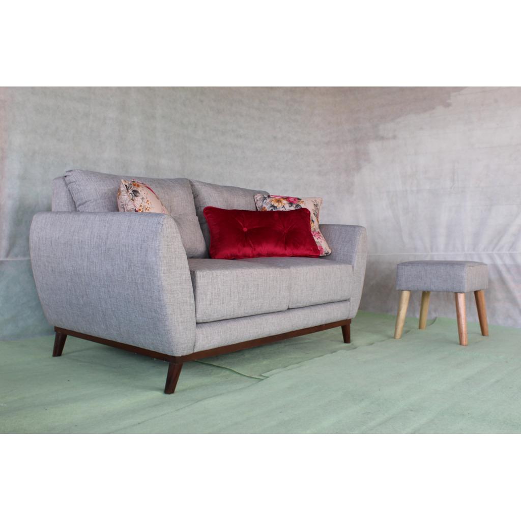 Raja Sofa - Sofa Tamu Minimalis - Sofa 2 Dudukan + Puff - Sofa Pekanbaru Riau