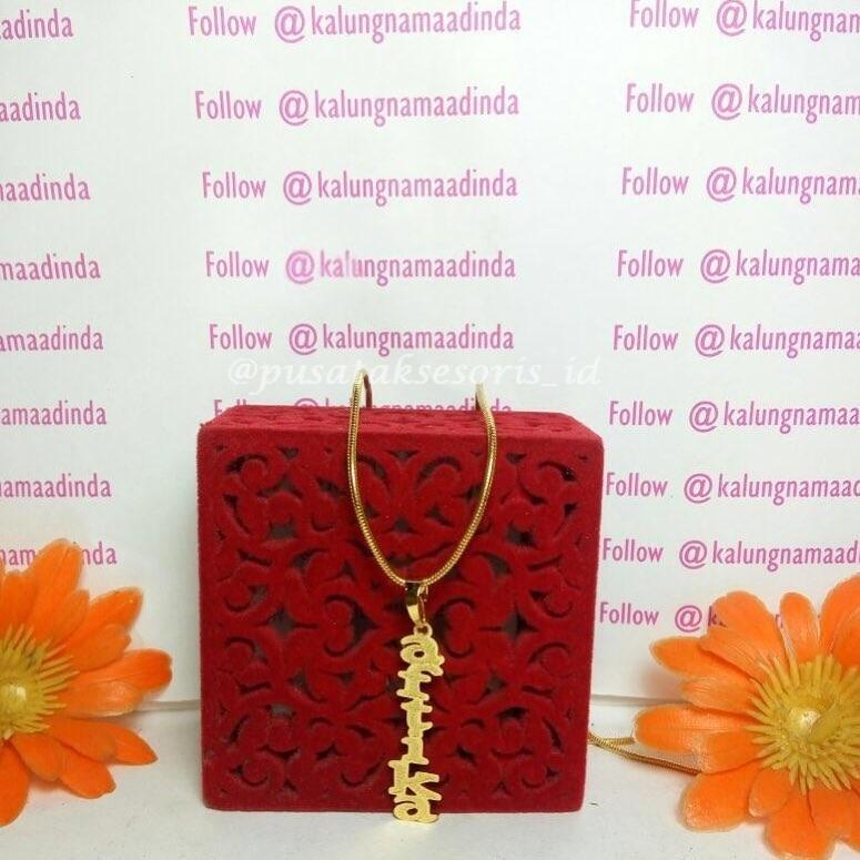 Jual Kalung Nama Gold Lapis emas 24 karat bisa cetak sesuai nama