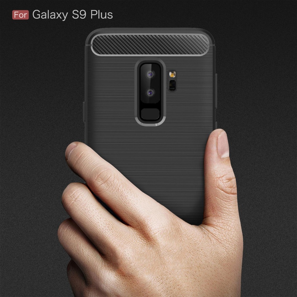 Handphone Samsung Galaxy S9 Plus Promo handphone samsung galaxy s9 Accessories HP Premium Quality Carbon Shockproof Hybrid Case For Samsung Galaxy S9 Plus Black