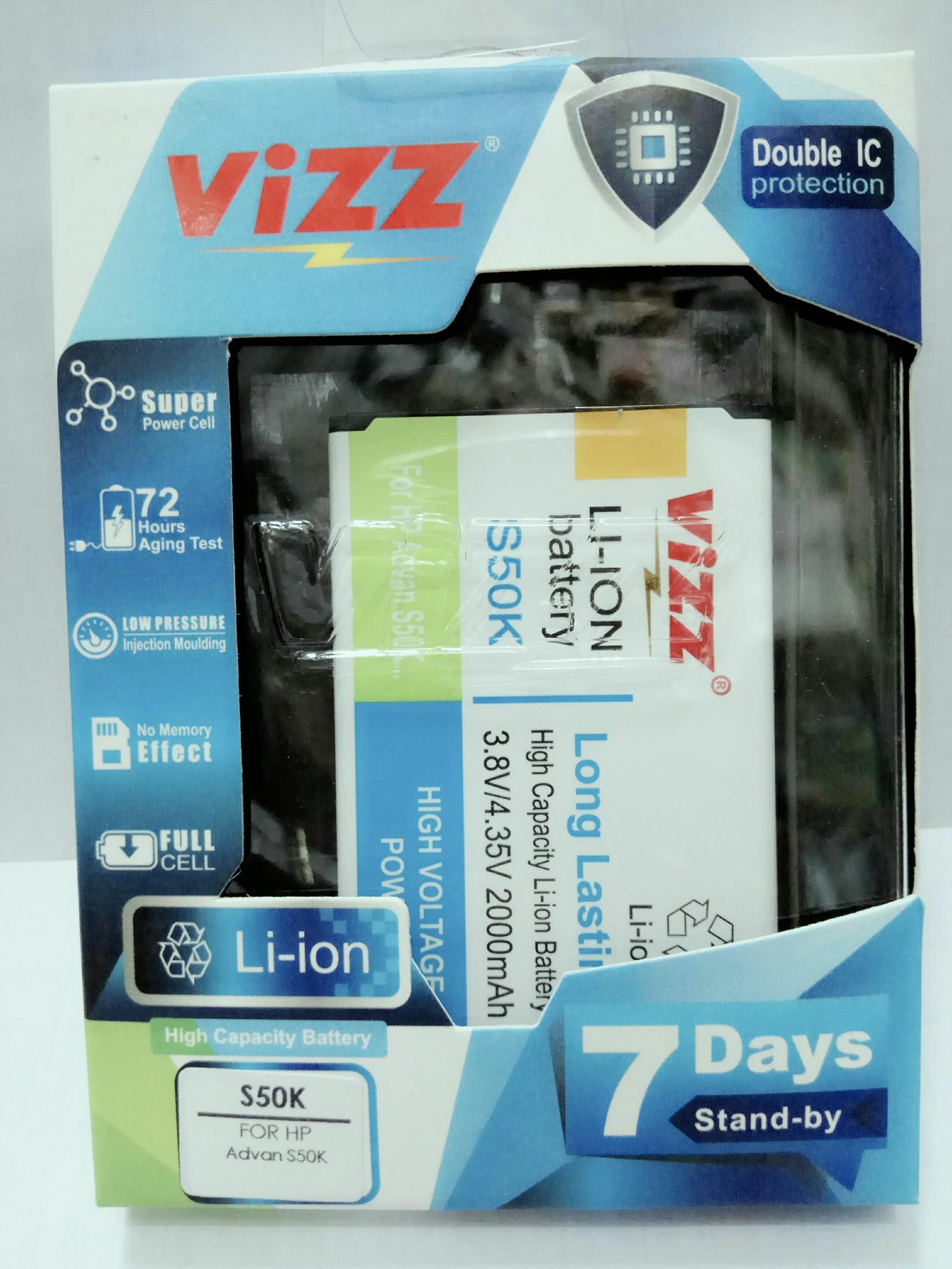Baterai Batt Batre Battery Double Power Vizz Advan S50K 2000 Mah