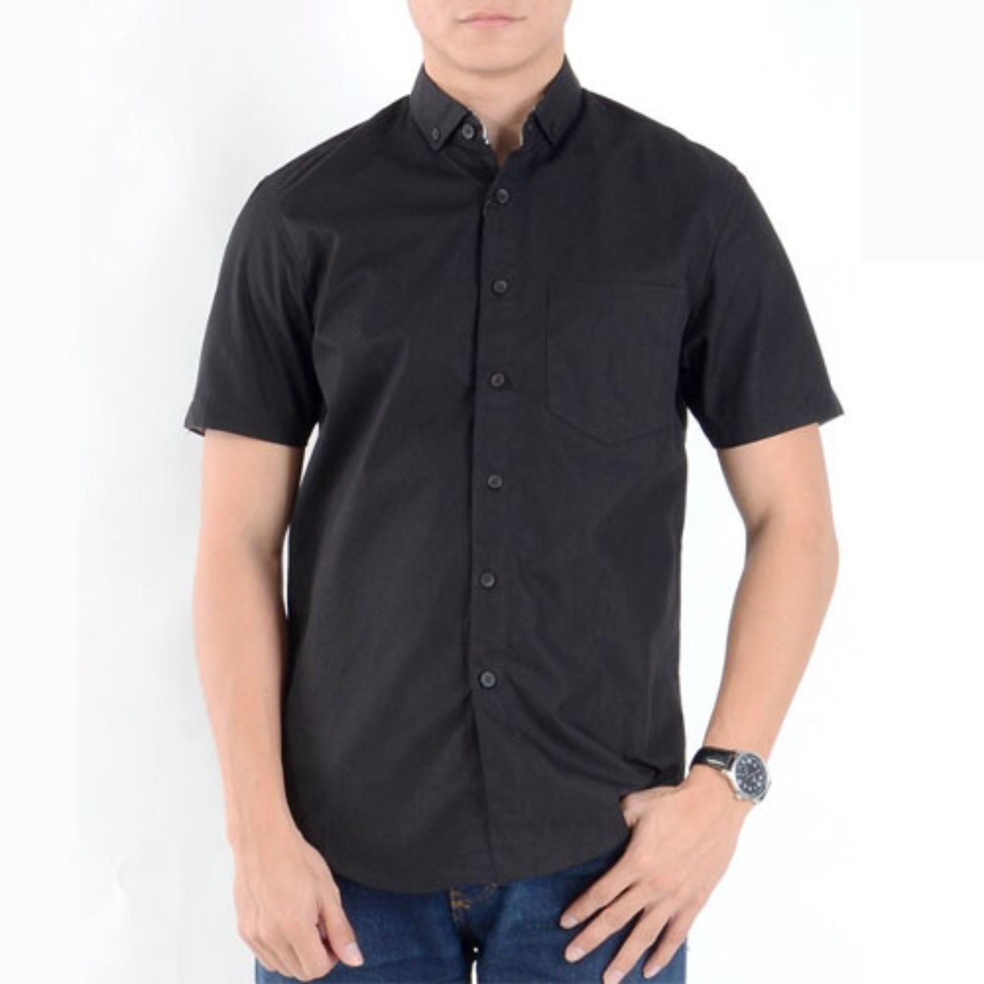 Kemeja Formal Hitam Pendek - Hitam