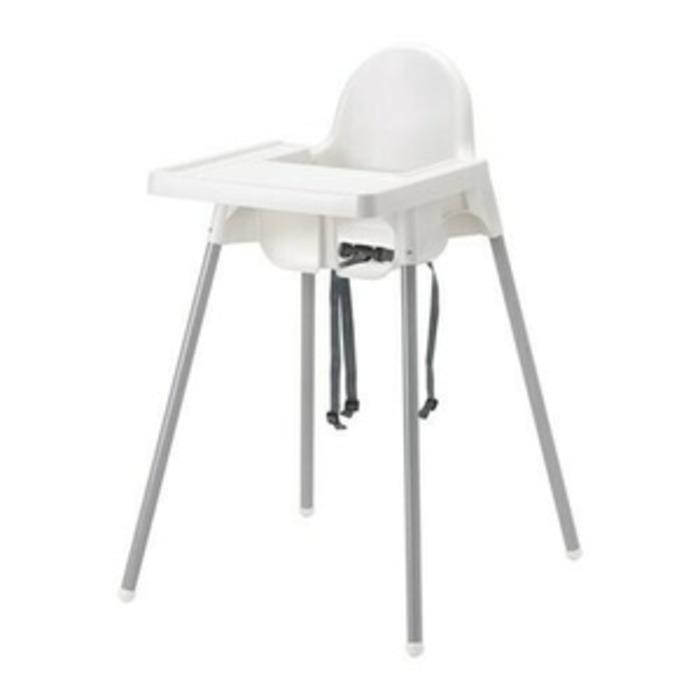 IKEA ANTILOP High Chair, Kursi makan anak dengan baki, Putih