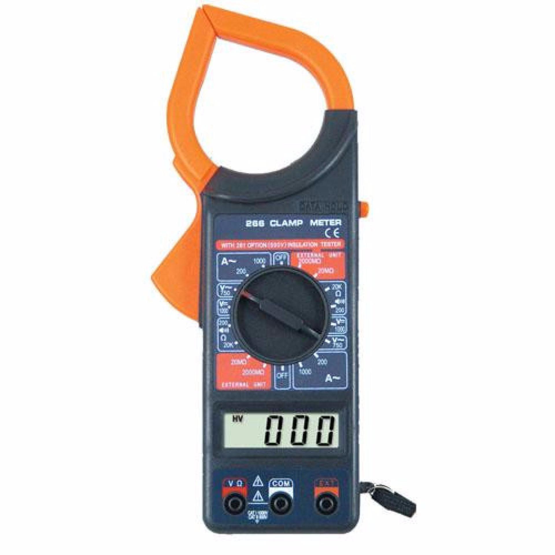 Termurah !! Viper Digital Clamp Multimeter / Tang Ampere - M266 - Black Hitam - Alat Ukur Tegangan Ac Dc Simple Simpel Mudah