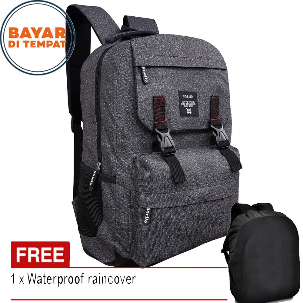 Metric Tas Korea Tas Ransel Pria Tas Ransel Wanita Tas Punggung Tas Kuliah Tas Sekolah Kode Artikel Mi707 Casual - Light Grey + Raincover