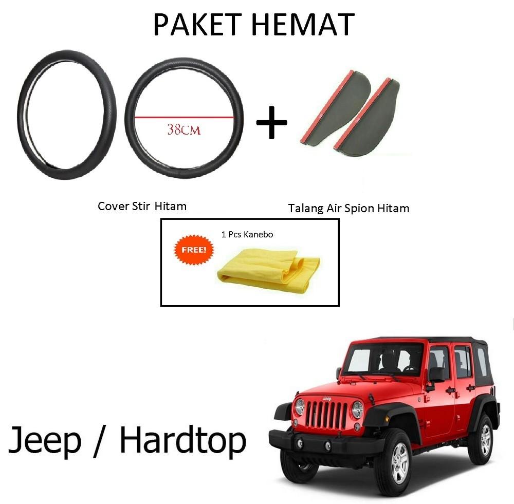 Sarung / Cover Stir / Setir / Steer Mobil Karimun Wagon R Warna Hitam + Talang Air Spion Hitam