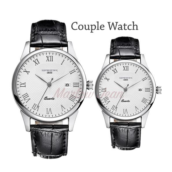 Sanda Jam Tangan Pria Jam Tangan Wanita Jam Tangan Pasangan Jam Tangan Couple Tali Kulit Jam Tangan Ada Tanggal Jam Tangan Original Jam Tangan Water Resistant Anti Air Berkualitas
