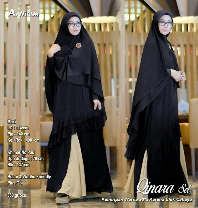 Kenzmal- Maxi Gamis Dress Baju Muslim Wanita Gamis Jumbo Polos Hitam