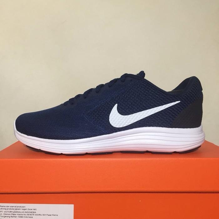 Sepatu Running/Lari Nike Revolution 3 Midnight Navy 819300-406 Ori