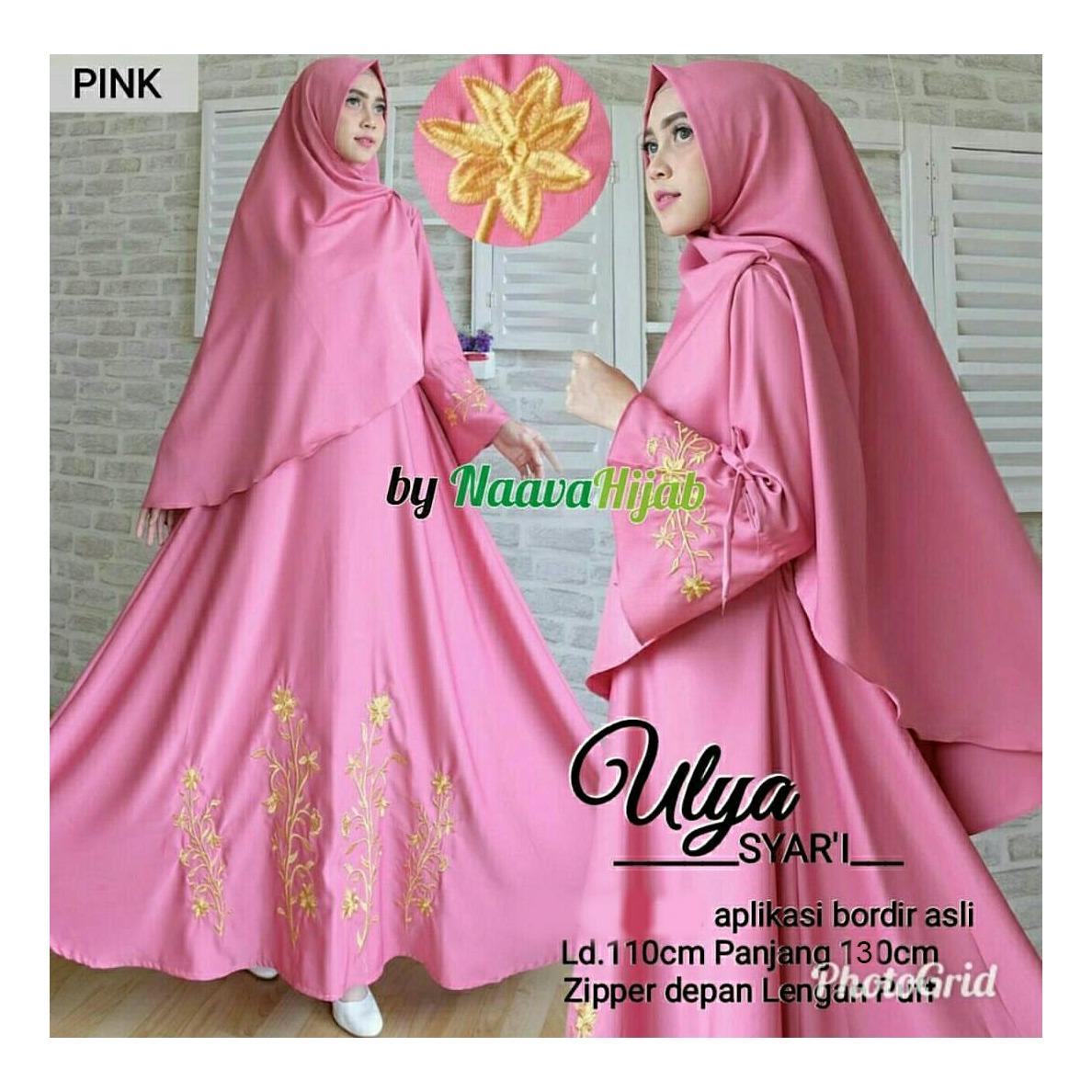 MAXI ALYA BORDIR / BUSANA GAMIS WANITA MUSLIMAH. CEWEK BERHIJAB