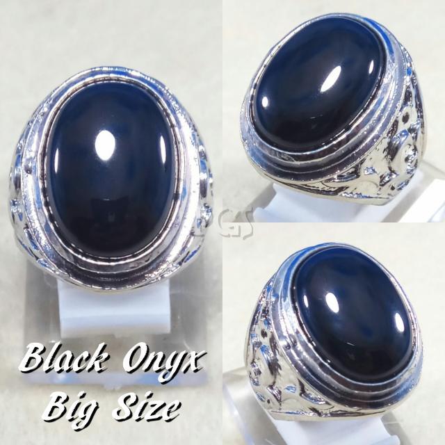 CINCIN BATU AKIK PERMATA BLACK ONYX BIG SIZE