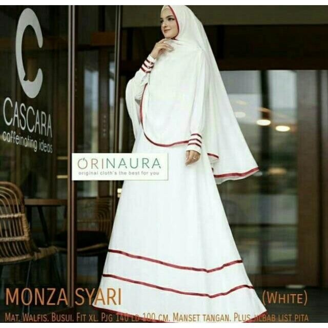 Syari i wanita - Gamis wanita - Maxi wanita - Baju muslim terbaru - Busui - MS Putih