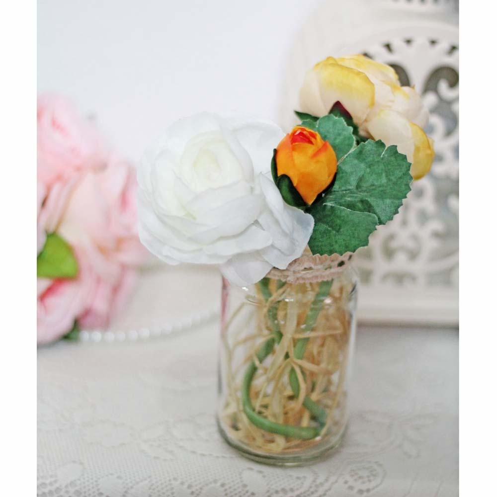 jar mug boto vintage shabby chic bunga plastik artificial hias A1