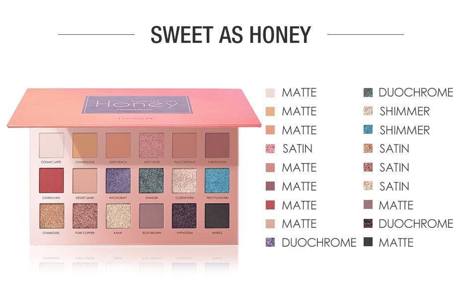 Focallure 18 Colors Sweet As Honey Eyeshadow Palette Januari 2019 - 3 Focallure 18 Colors Sweet As Honey Eyeshadow Palette - 3