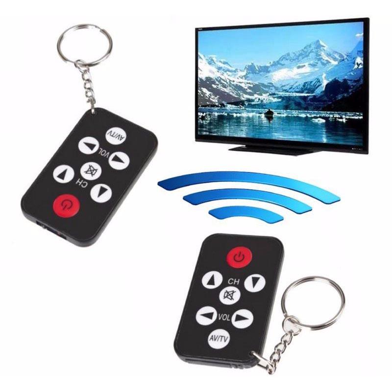 Remote Tv Universal Mini Kontrol Dengan Gantungan Kunci - Universal TV Remote Control Mini with Keychain - Black - Remote Universal - LG Samsung Polytron Sharp