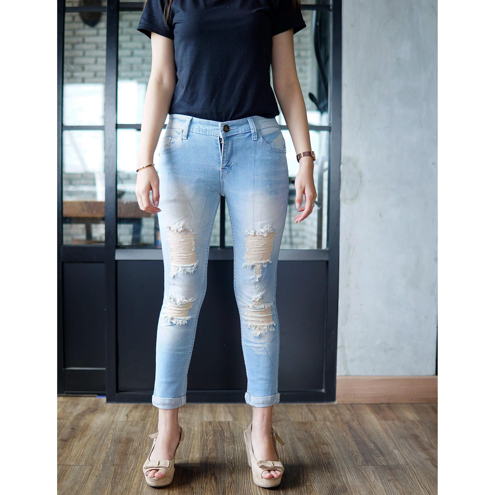 Kelebihan Rumah Jeans Celana Jeans Ripped Wanita 7per9 Jeans Sobek Rumah Jeans Celana Jeans Ripped Wanita 7per9 Jeans Sobek Lapis Jeans Sobek
