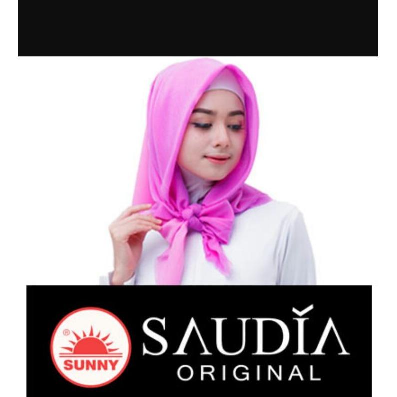 Hijab Segi Empat Saudia By Sunny Original Motif Polos ( BUKAN YANG KW )