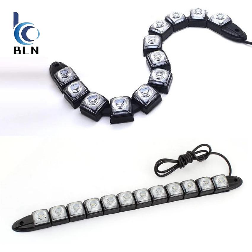 【BLN-Auto】12V 6W Stretch LED daytime running and decorative lamp waterproof IP67 Snake DRL Flexible Strip bending Fog lamp length 30-40CM