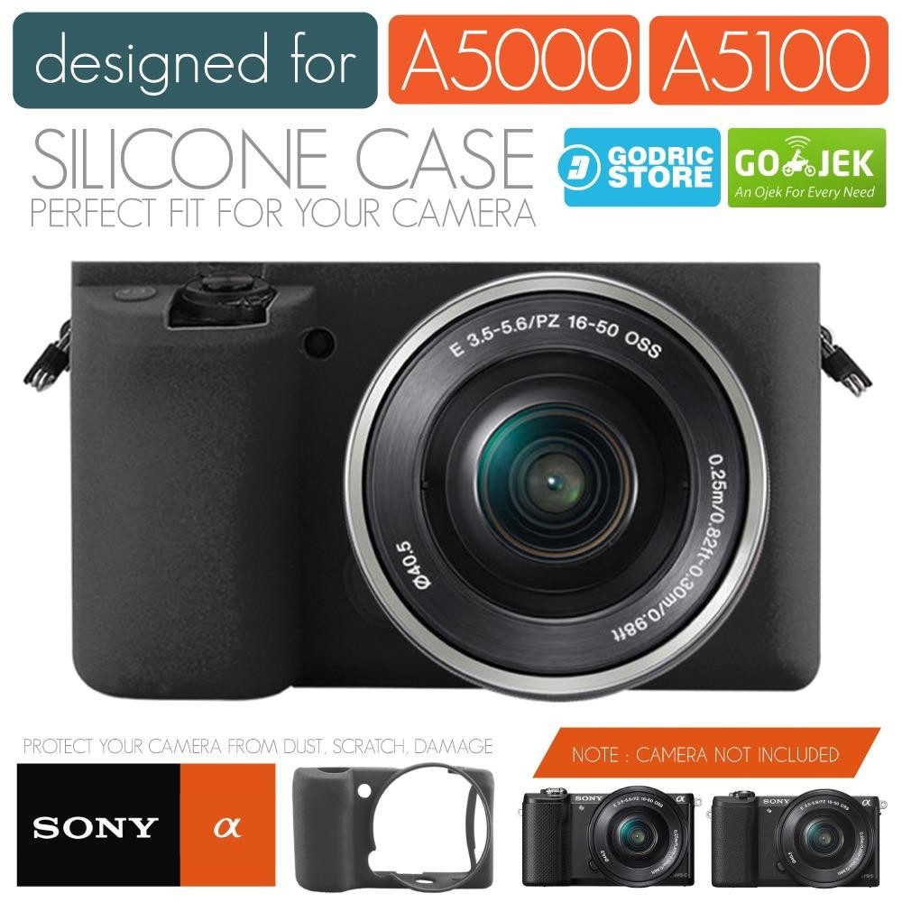Godric Silicone Sony Alpha A5000 A5100 Silikon Case / Sarung Silicon Kamera Mirrorless - Hitam
