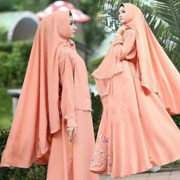 BUSANA MUSLIM BAJU SYARI TUNIK GAMIS IMPORT OBRAL TERBARU JINGGA FG