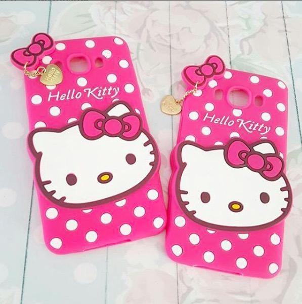 Case 4D karakter hello kitty polkadot Samsung J5 soft 3D boneka