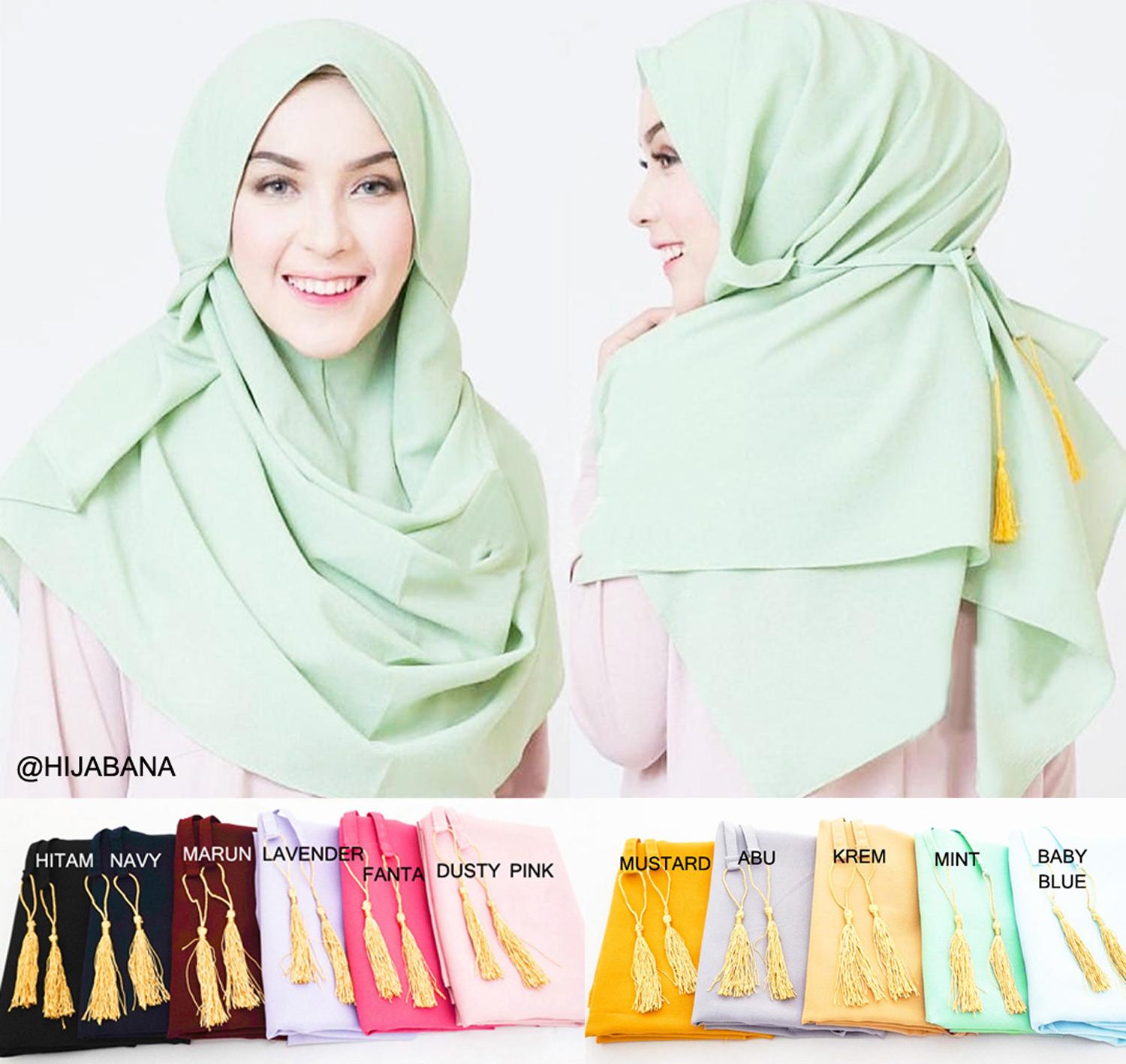 Pashmina Instan Almira - Jilbab Instan Kerudung Berkualitas - Pastan Amira - Hijab Khimar Instan Tassel