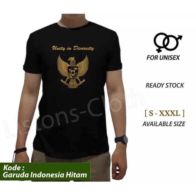 Kaos Baju T Shirt Unity In Diversity Distro Pria Cowok Bhineka Bhinneka Tunggal Ika Garuda Pancasila Persatuan Indonesia Hitam