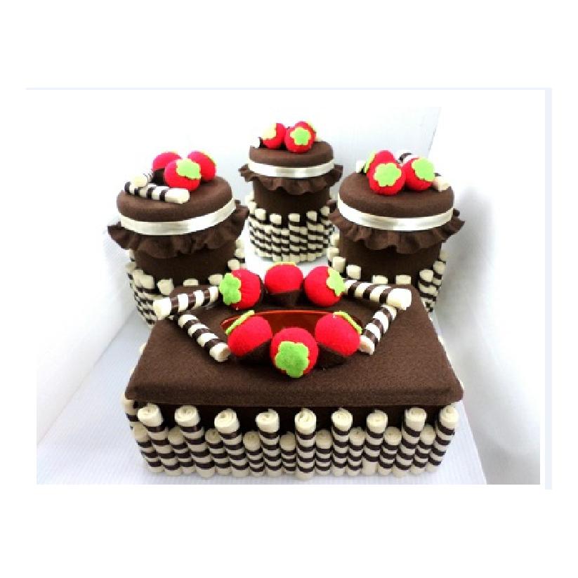 ASTOR SET TOPLES/TEMPAT TISU FLANEL/KOTAK TISU KUE/KADO UNIK LEBARAN