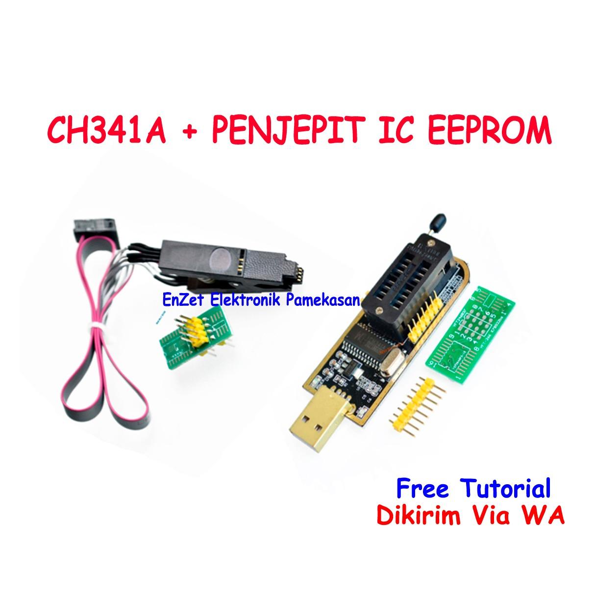 CH341A 24 25 Series EEPROM Flash BIOS USB Programmer with Software & Driver + Penjepit IC Flash