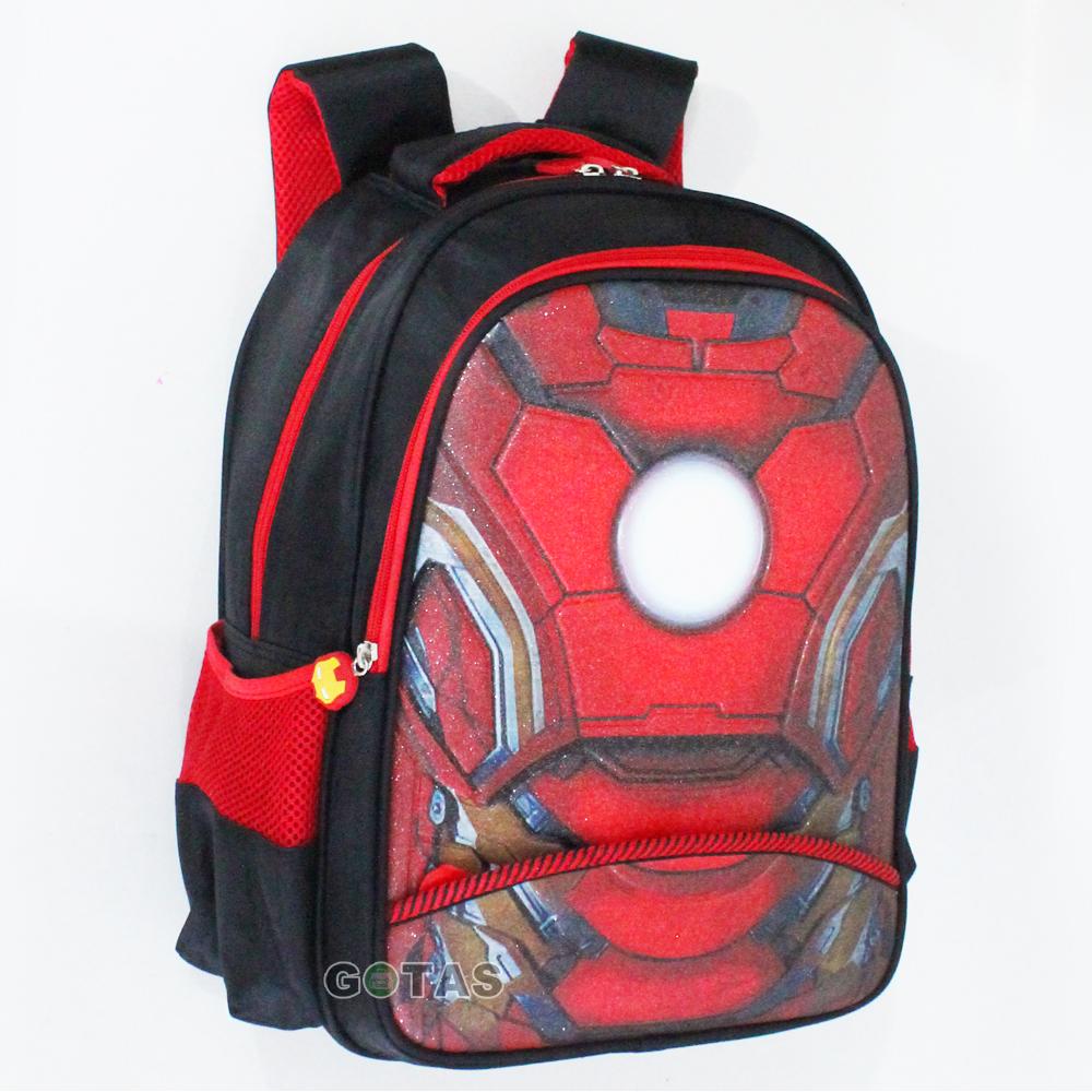 Tas Ransel Anak Sekolah SD Bentuk Body IRON MAN 3D 2K