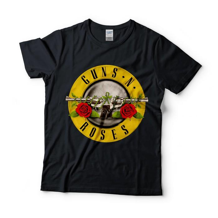 Baju Kaos Band Guns N Roses Logo Black Tag Gildan - 0Uwpox