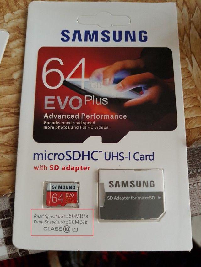 Samsung Memory Card MicroSDXC Evo Plus 64GB/80MB/s With Adapter Januari 2019 - 2 Samsung Memory Card microSDXC Evo Plus 64GB/80MB/s with Adapter - 2