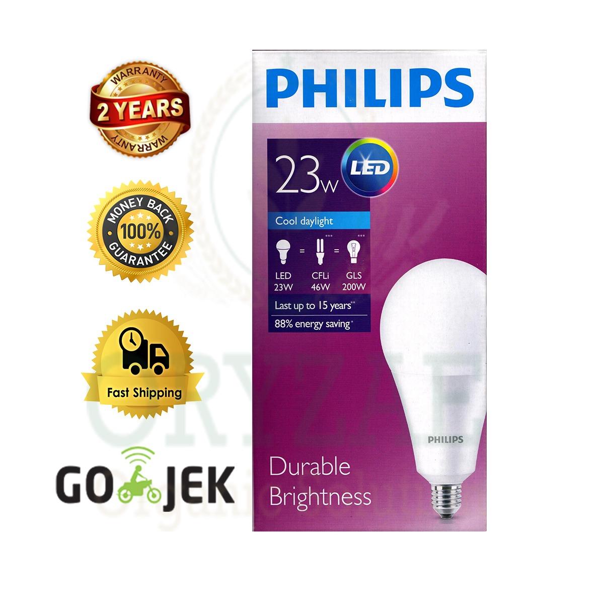 Lampu Bohlam LED Philips 27watt/w (23w/watt) - 200watt Putih